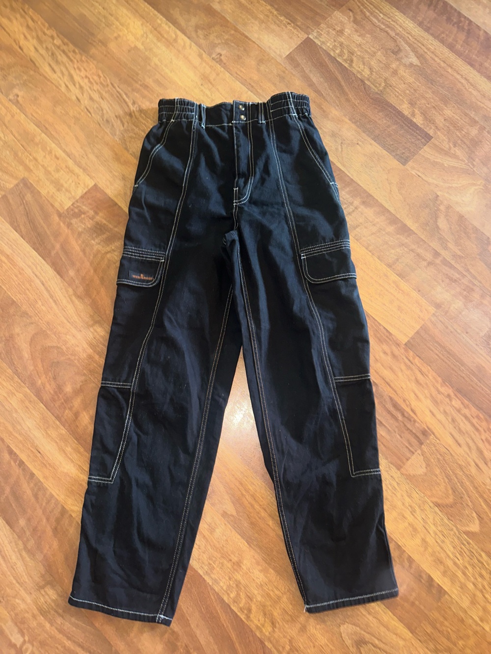 BDG Women’s Black Relaxed Skate Jeans with Contrast Stitching